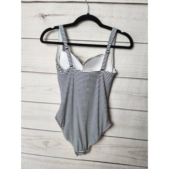 Nip Tuck Womens One Piece Swimsuit Blue White Stripe Lined Multi Fit Cup 6 - Picture 2 of 6